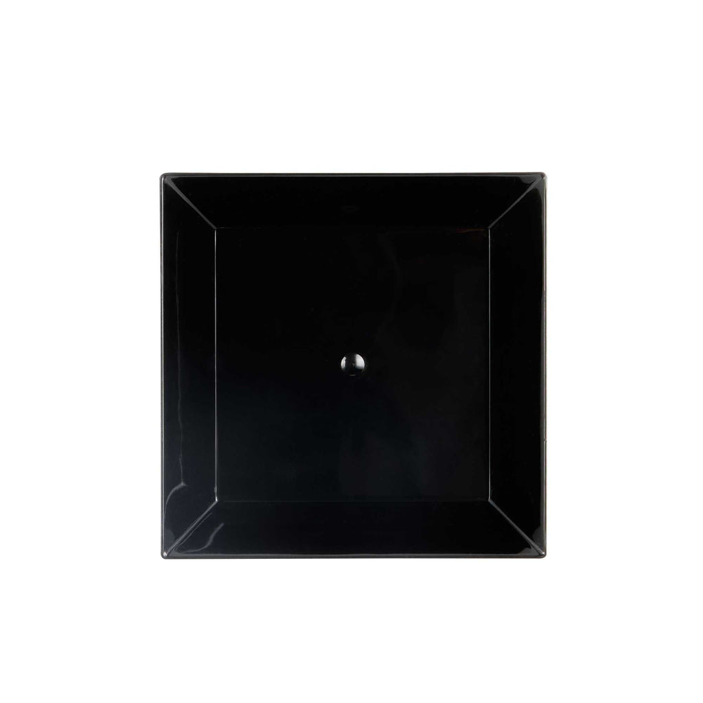 Mini Serve Square Black Plastic Small Modern Plate - 4" x 4" x 1/2" - 100 count box