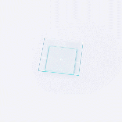 Mini Serve Square Seagreen Plastic Small Modern Plate - 4" x 4" x 1/2" - 100 count box