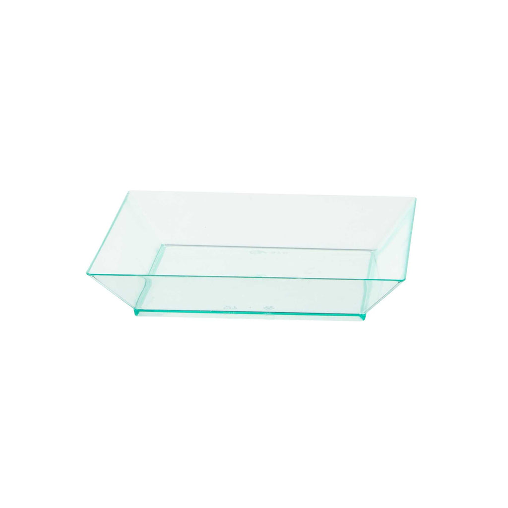 Mini Serve Square Seagreen Plastic Small Modern Plate - 4" x 4" x 1/2" - 100 count box