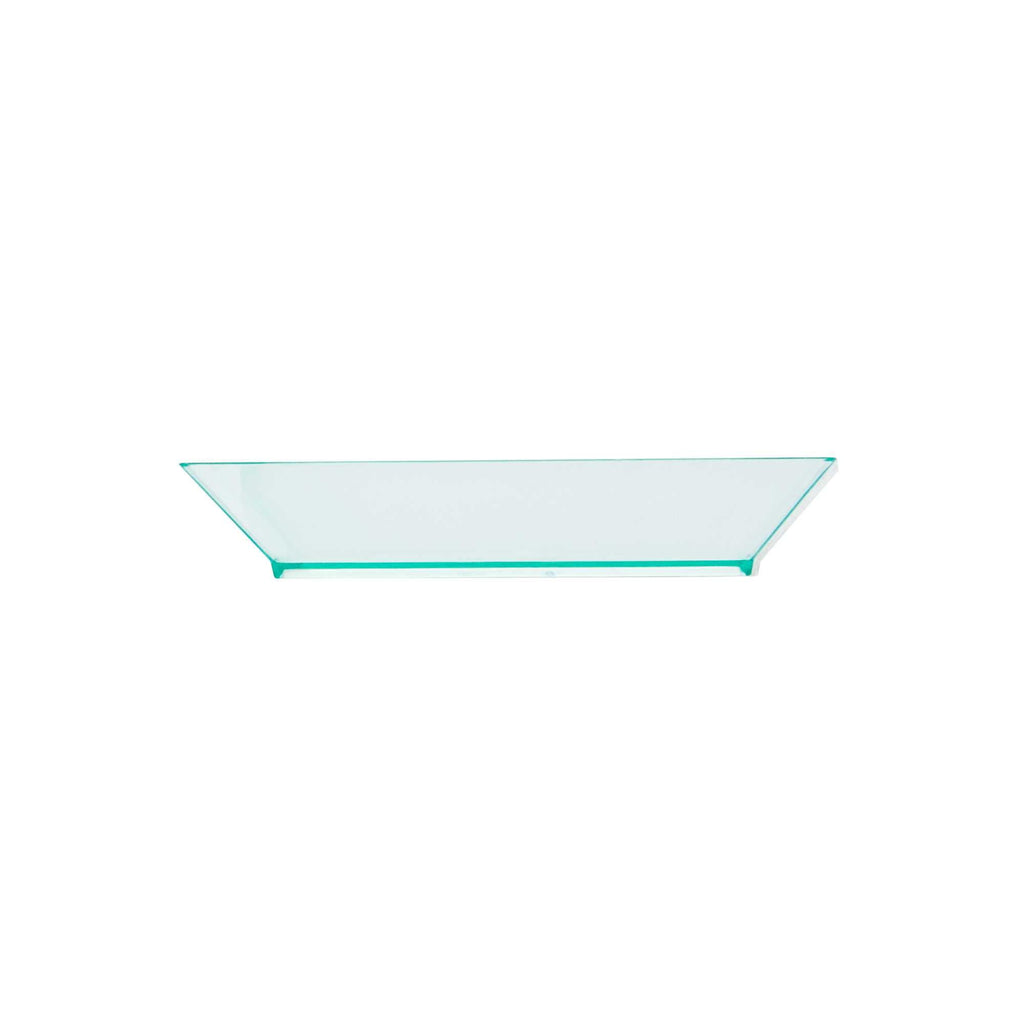 Mini Serve Square Seagreen Plastic Small Modern Plate - 4" x 4" x 1/2" - 100 count box