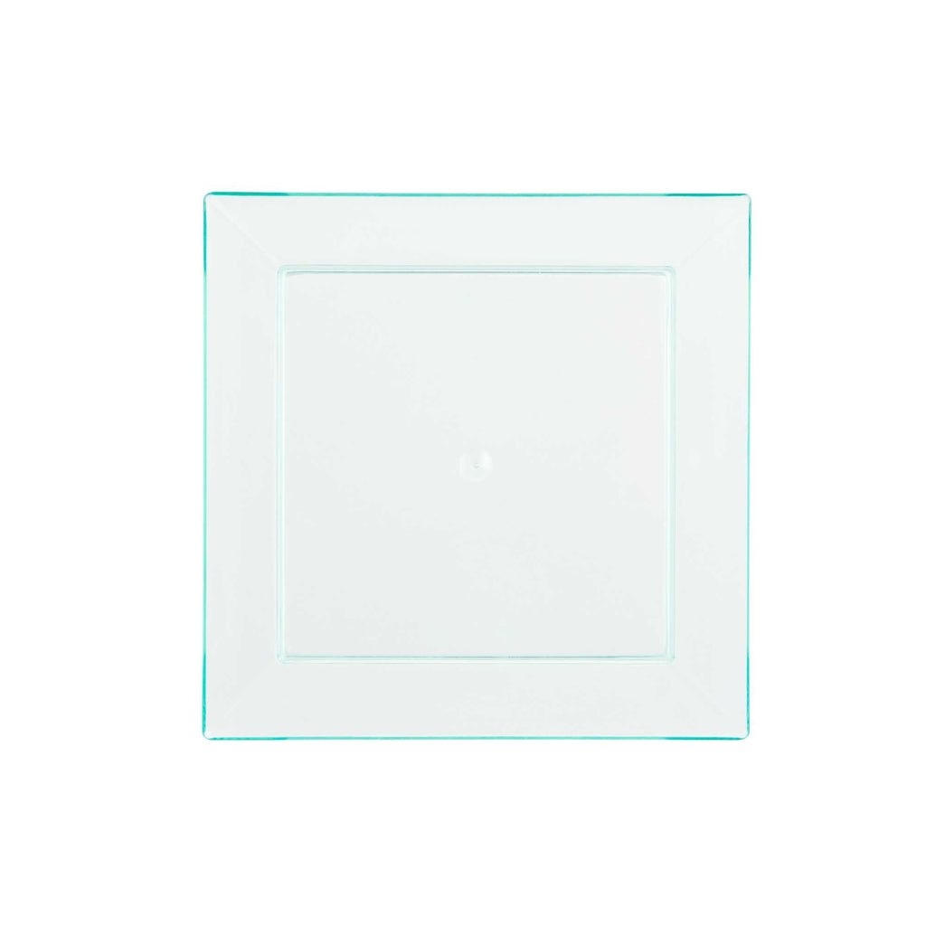 Mini Serve Square Seagreen Plastic Small Modern Plate - 4" x 4" x 1/2" - 100 count box
