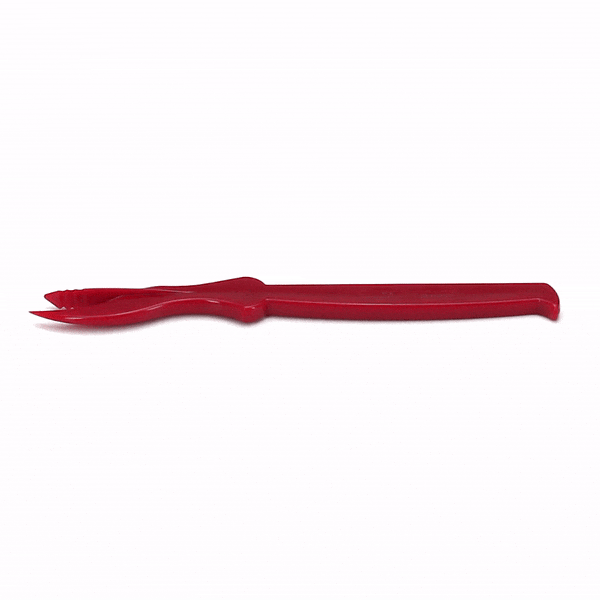 Cater Tek Red Plastic Seafood Sheller - 7 1/2" - 100 count box