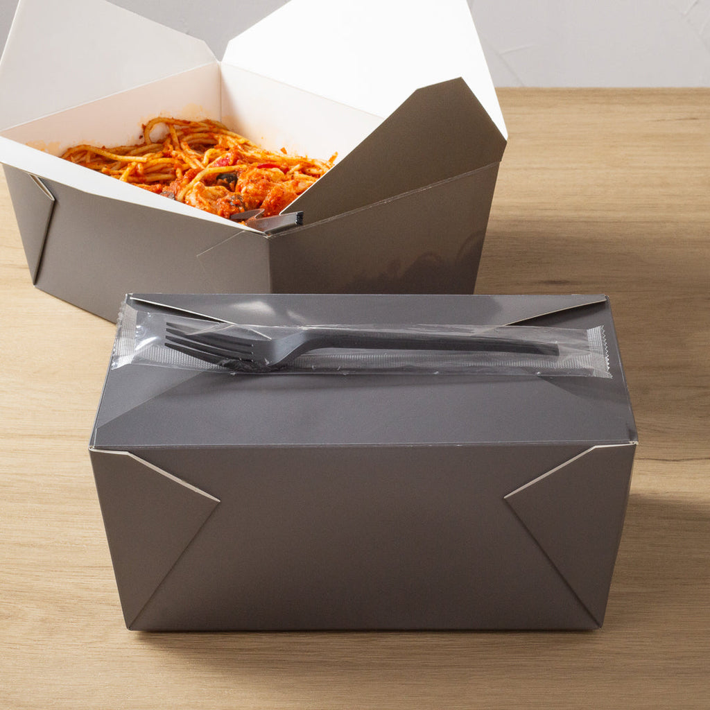 Basic Nature Black CPLA Plastic Fork - Wrapped, Heat-Resistant, Compostable - 6 1/2" - 250 count box