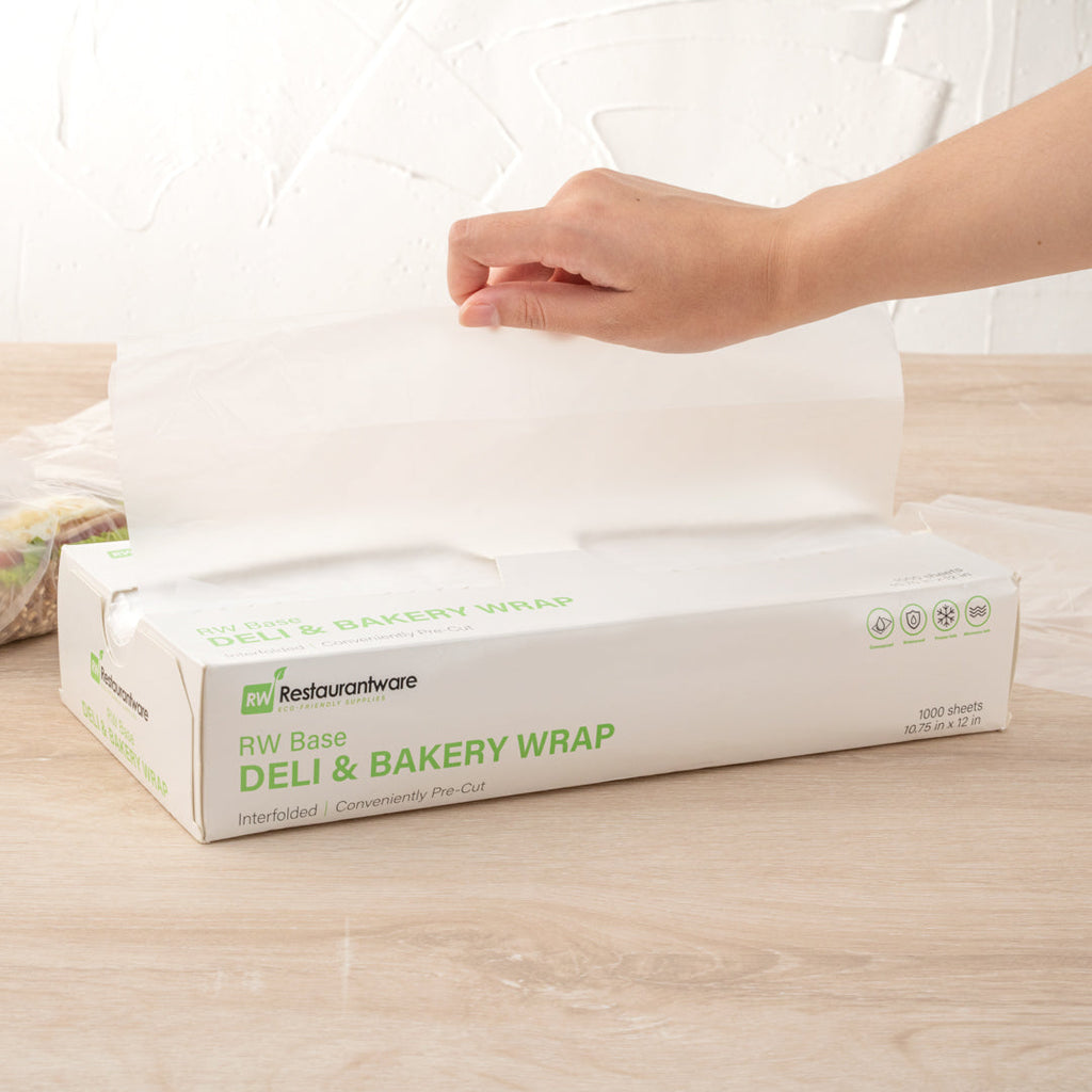Chef 101 Rectangle Plastic Interfolded Deli and Bakery Wrap - 12" x 10 3/4" - 1000 count box