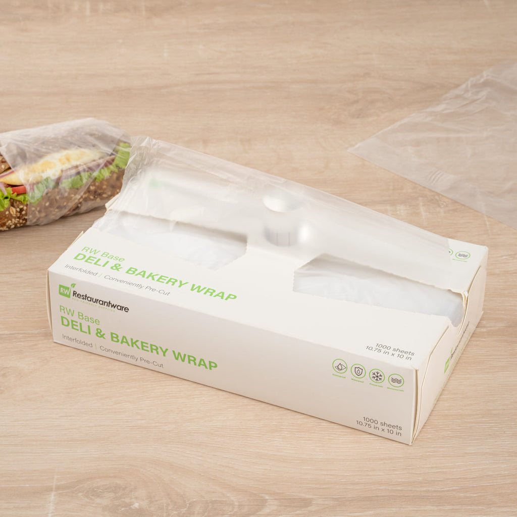 Chef 101 Rectangle Plastic Interfolded Deli and Bakery Wrap - 12" x 10 3/4" - 10000 count box