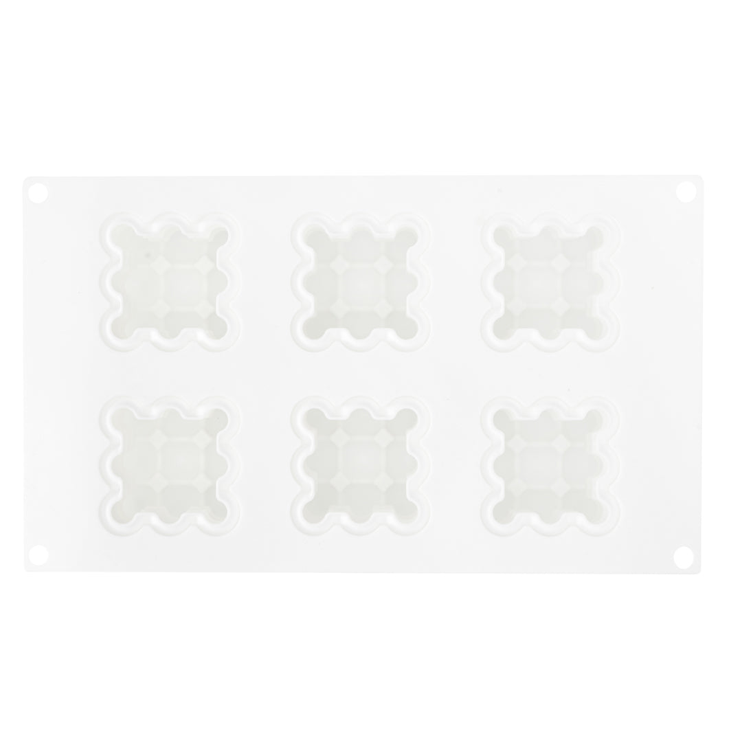 Pastry Tek Silicone Bubble Cube Baking Mold - 6-Compartment - 1 count box
