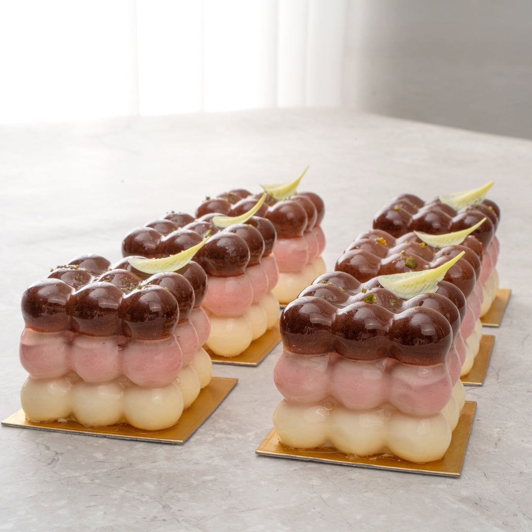 Pastry Tek Silicone Bubble Cube Baking Mold - 6-Compartment - 1 count box