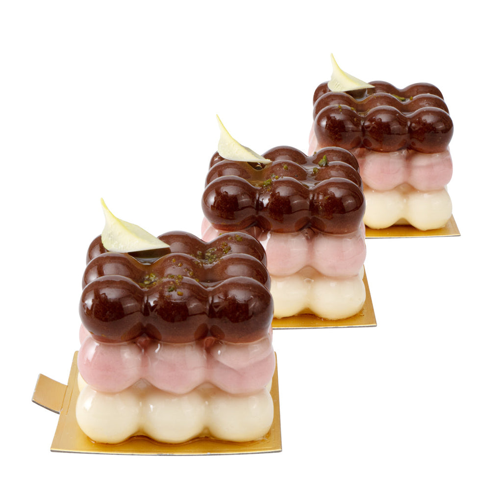 Pastry Tek Silicone Bubble Cube Baking Mold - 6-Compartment - 10 count box