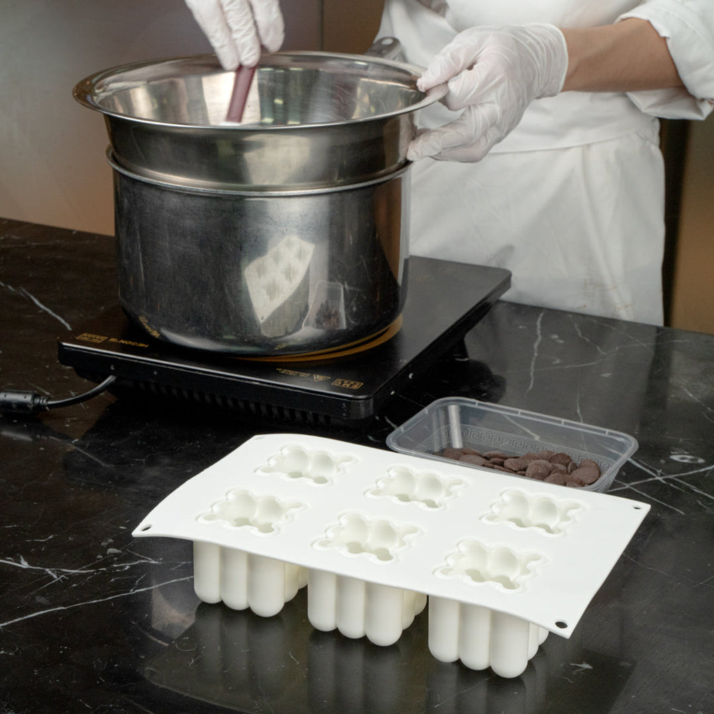 Pastry Tek Silicone Bubble Cube Baking Mold - 6-Compartment - 10 count box