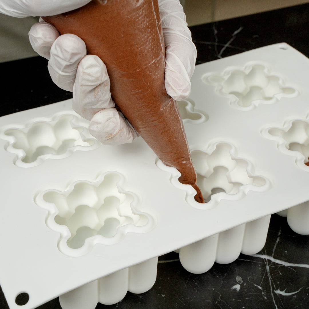 Pastry Tek Silicone Bubble Cube Baking Mold - 6-Compartment - 10 count box