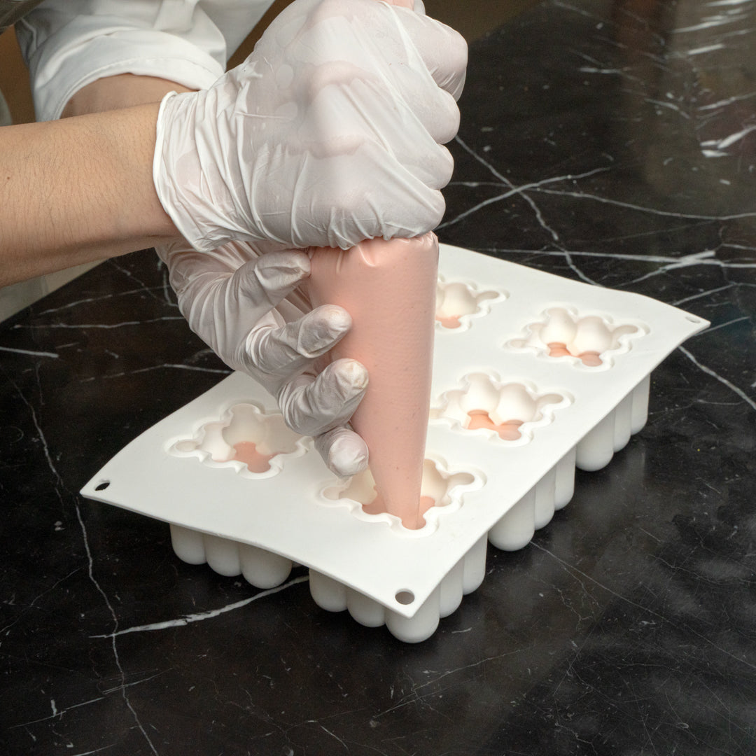 Pastry Tek Silicone Bubble Cube Baking Mold - 6-Compartment - 10 count box