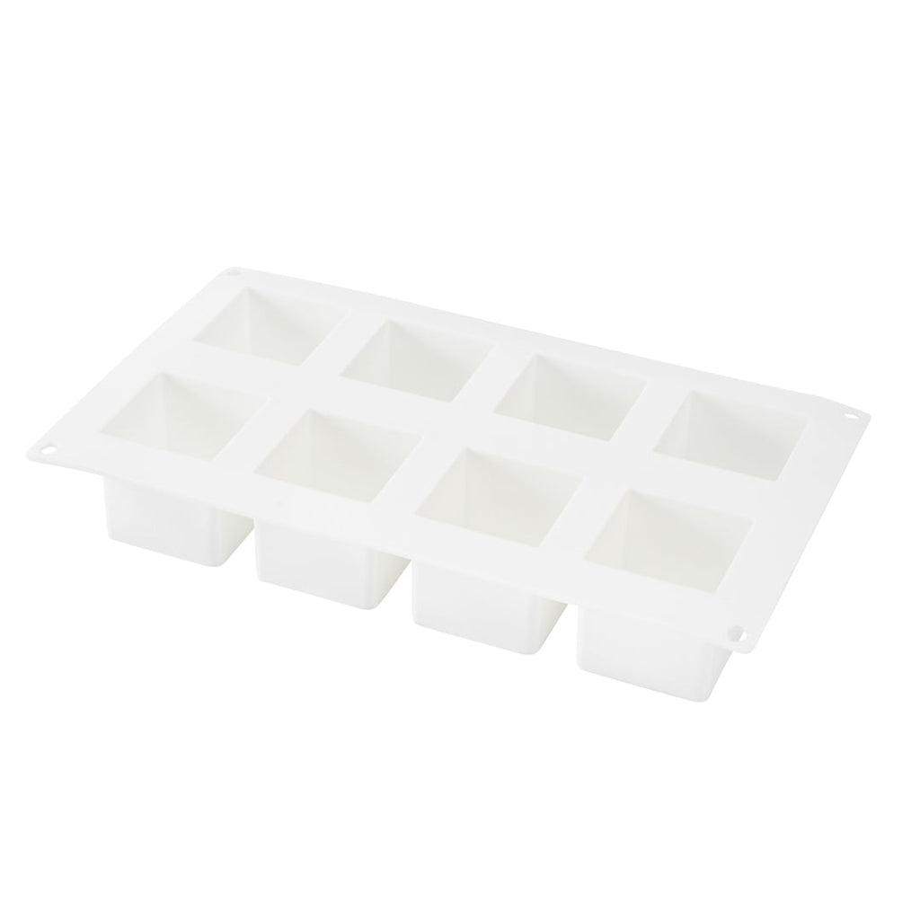 Pastry Tek Silicone Cube Baking Mold - 8-Compartment - 10 count box