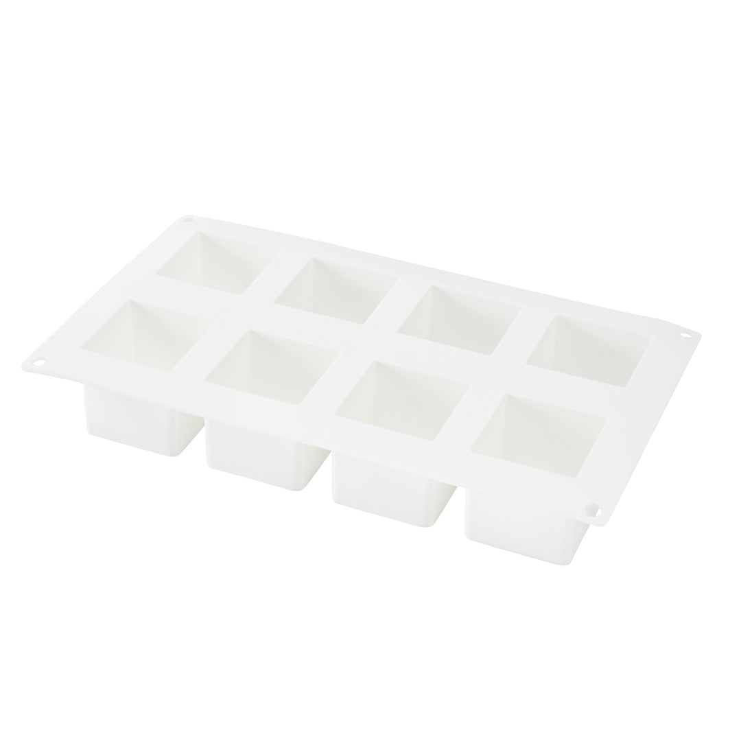 Pastry Tek Silicone Cube Baking Mold - 8-Compartment - 10 count box