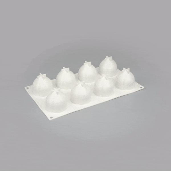 Pastry Tek Silicone Peach Baking Mold - 8-Compartment - 10 count box