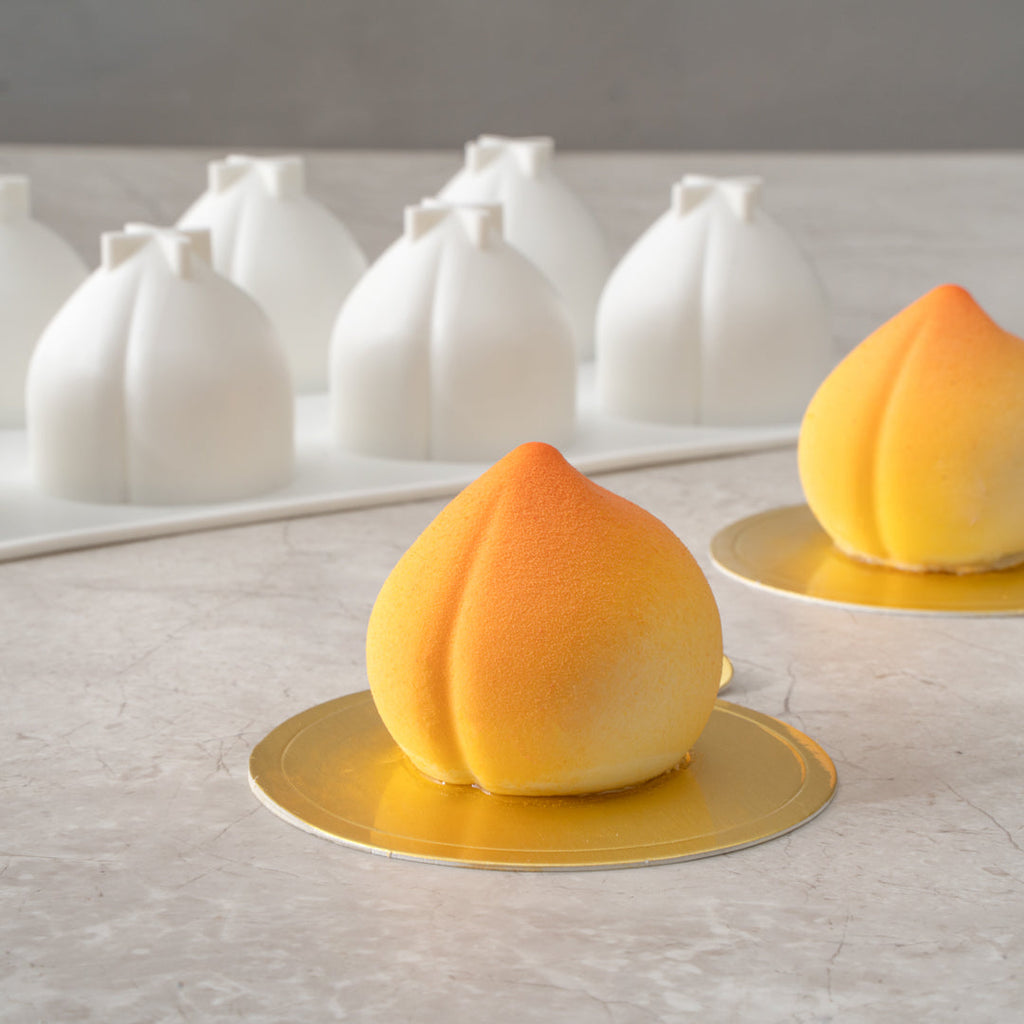 Pastry Tek Silicone Peach Baking Mold - 8-Compartment - 10 count box