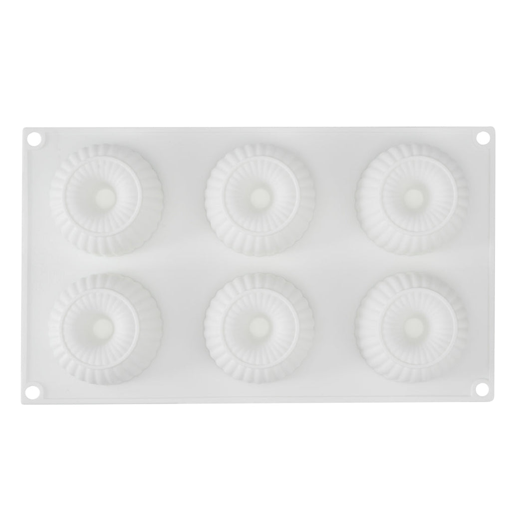 Pastry Tek Silicone Ridged Donut - 6-Compartment - 10 count box