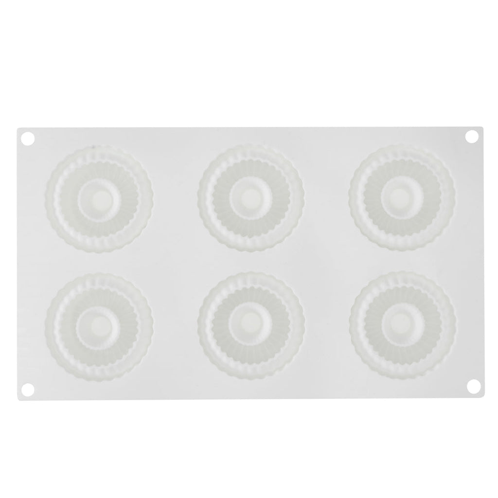 Pastry Tek Silicone Ridged Donut - 6-Compartment - 10 count box