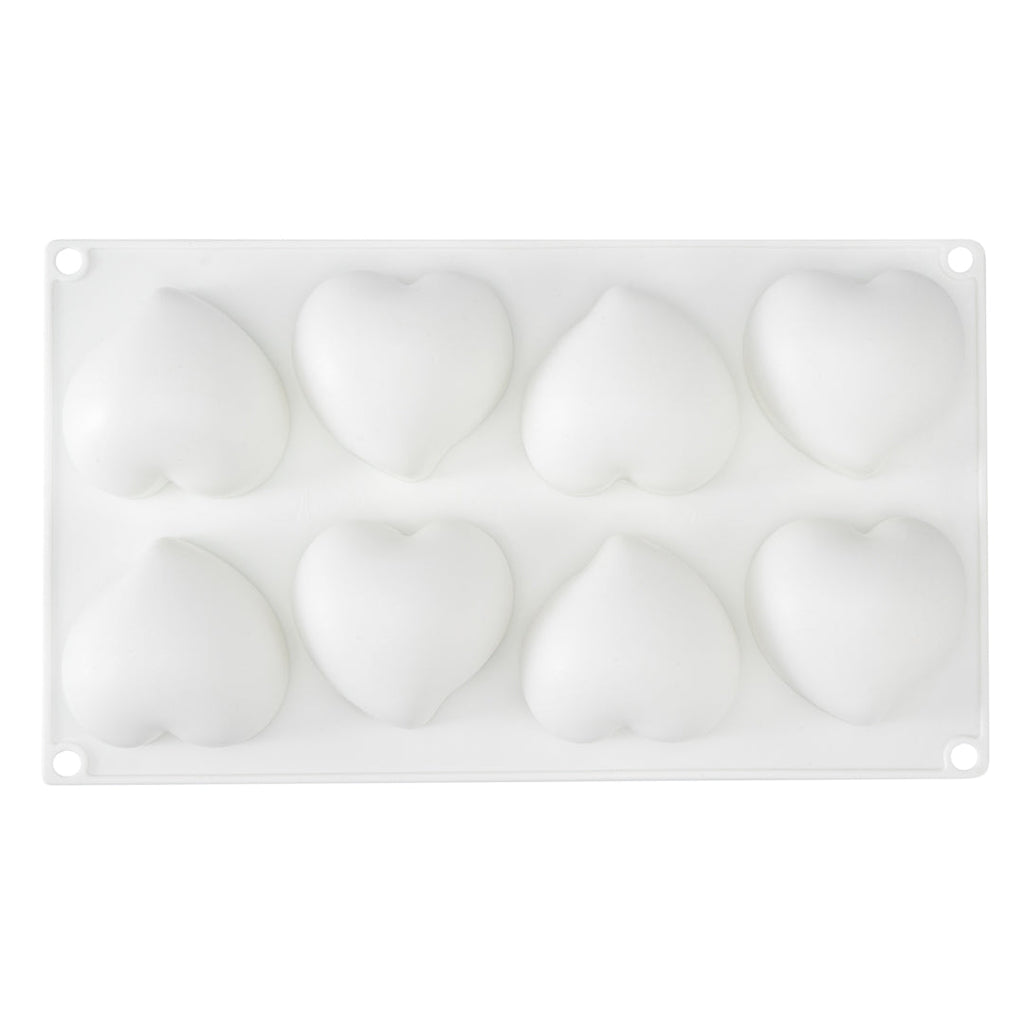Pastry Tek Silicone Heart Baking Mold - 8-Compartment - 10 count box