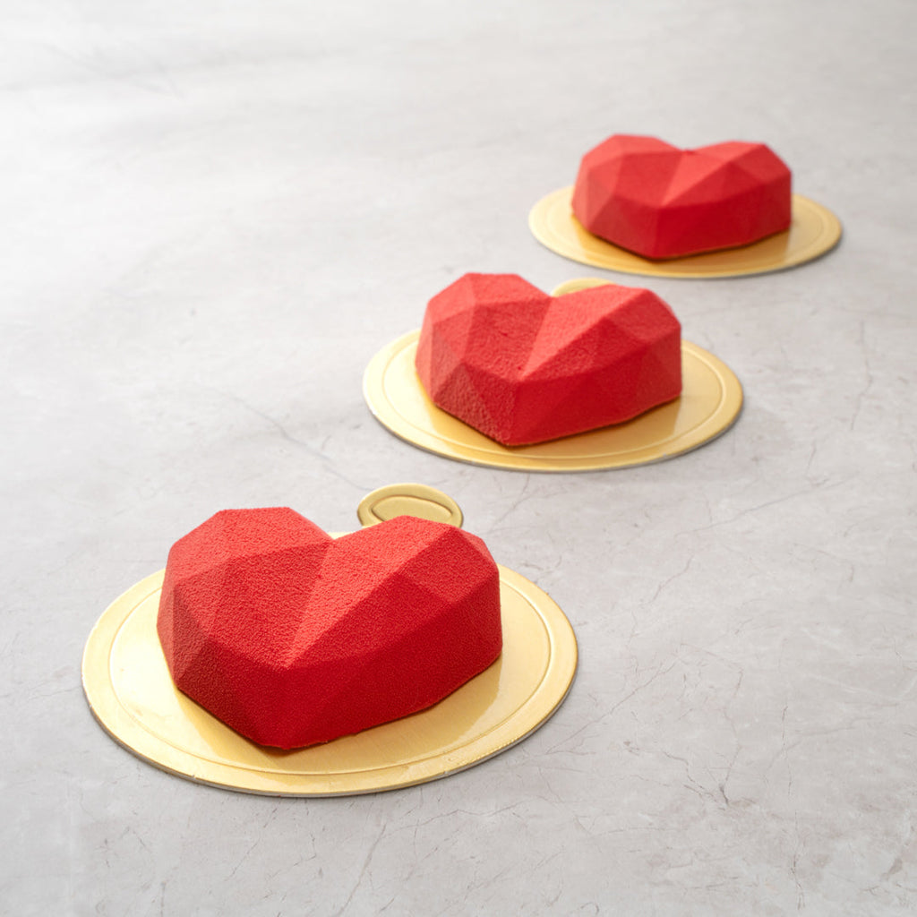 Pastry Tek Silicone Diamond Heart Baking Mold - 8-Compartment - 1 count box