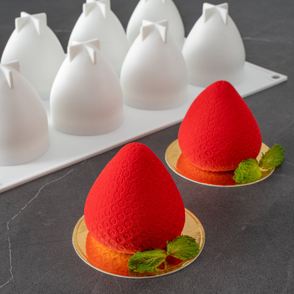 Pastry Tek Silicone Strawberry Baking Mold - 8-Compartment - 1 count box