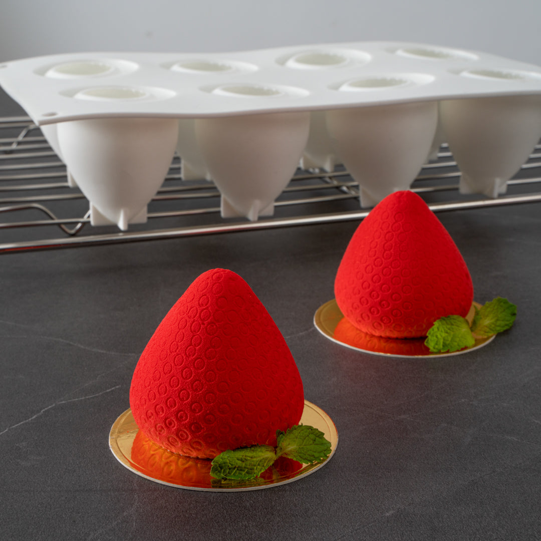 Pastry Tek Silicone Strawberry Baking Mold - 8-Compartment - 1 count box
