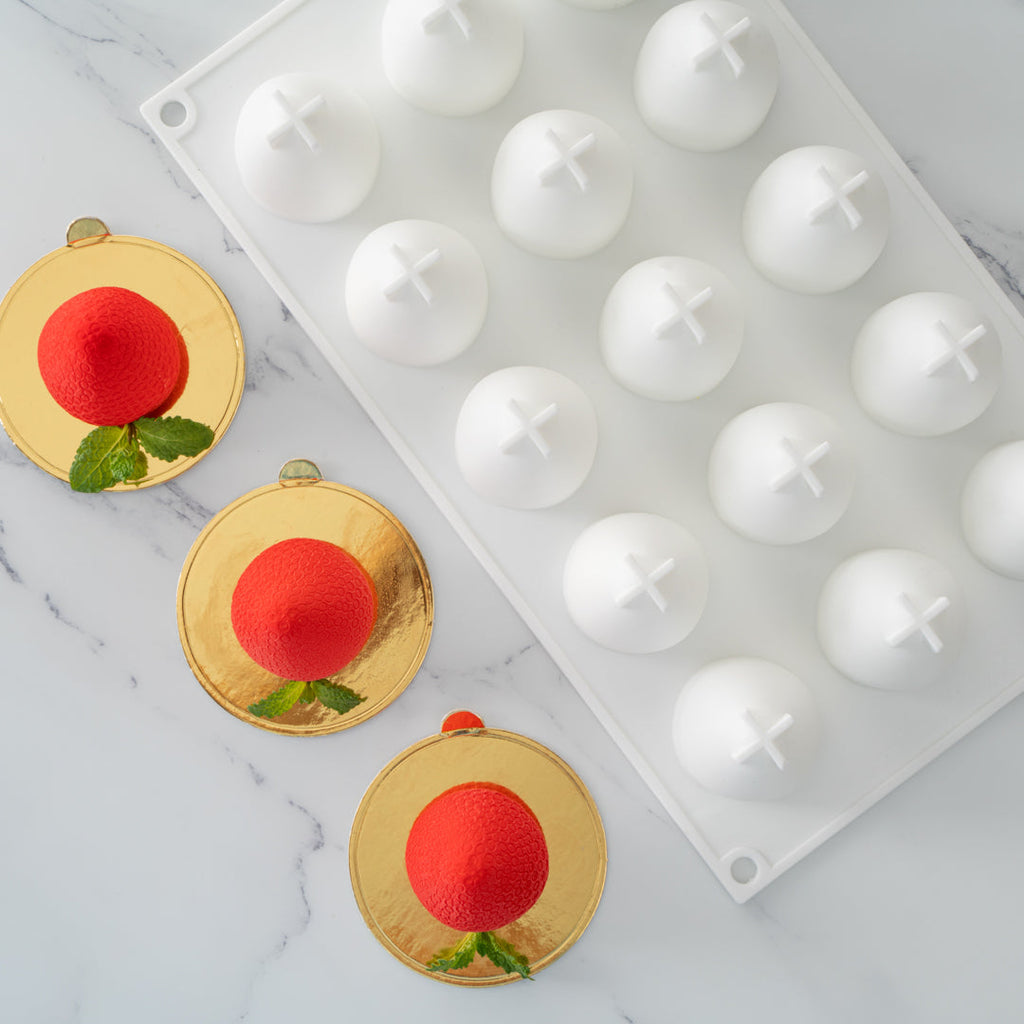Pastry Tek Silicone Strawberry Baking Mold - 15-Compartment - 10 count box