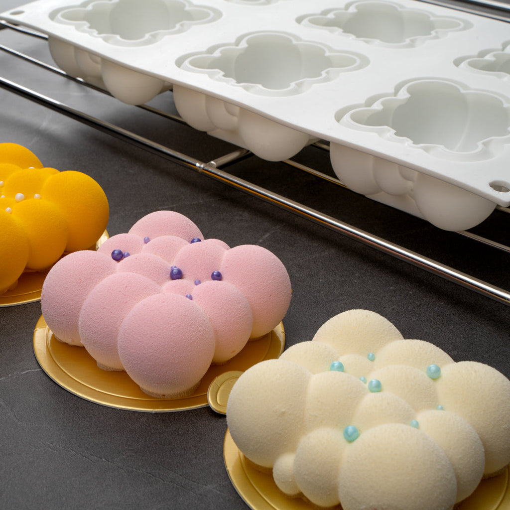 Pastry Tek Silicone Bubble Cloud Baking Mold - 6-Compartment - 10 count box