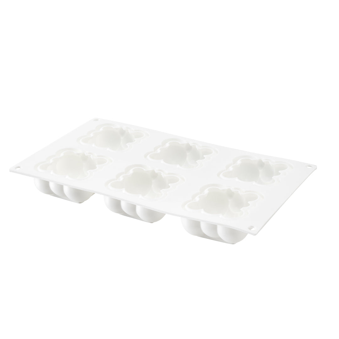 Pastry Tek Silicone Bubble Cloud Baking Mold - 6-Compartment - 10 count box