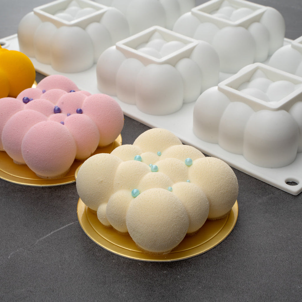Pastry Tek Silicone Bubble Cloud Baking Mold - 6-Compartment - 10 count box