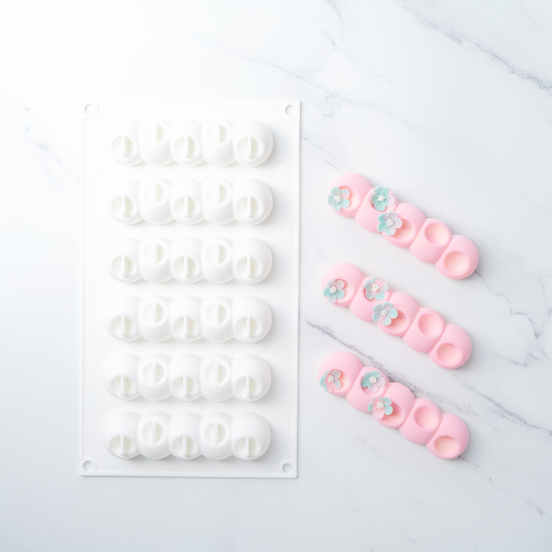 Pastry Tek Silicone Flower Strip Baking Mold - 6-Compartment - 1 count box