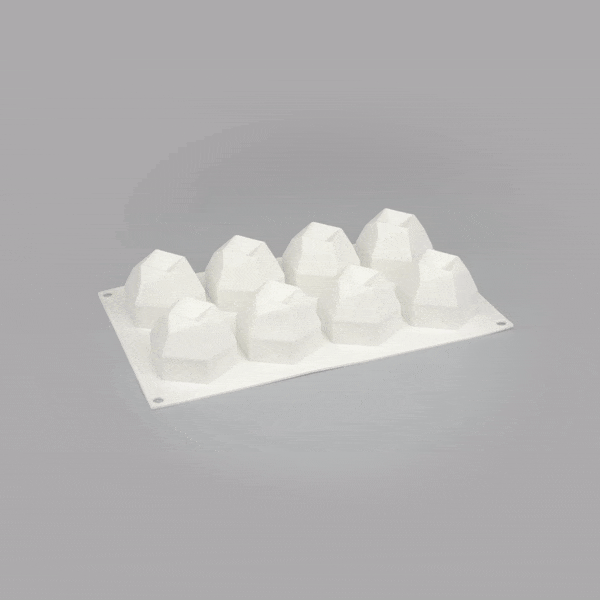 Pastry Tek Silicone Diamond Sphere Baking Mold - 8-Compartment - 1 count box