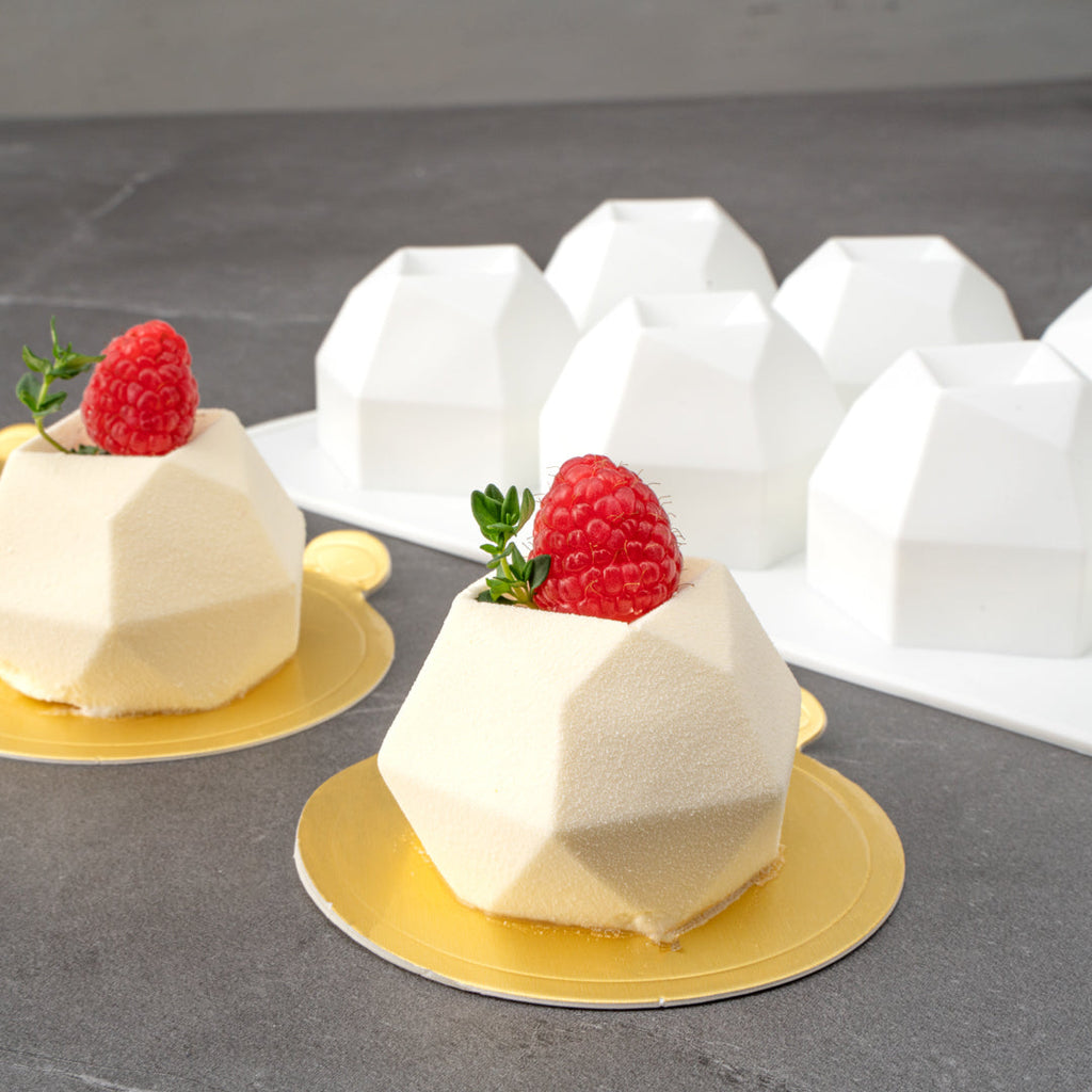Pastry Tek Silicone Diamond Sphere Baking Mold - 8-Compartment - 10 count box