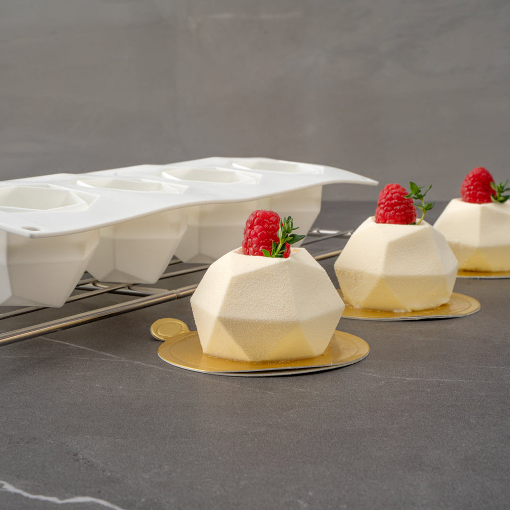 Pastry Tek Silicone Diamond Sphere Baking Mold - 8-Compartment - 10 count box