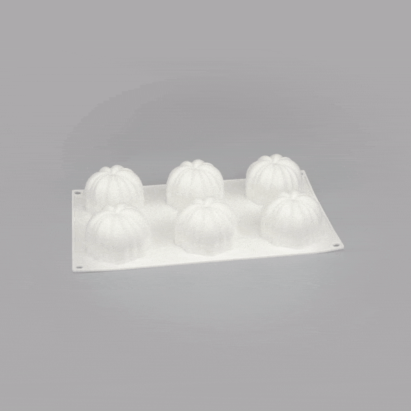 Pastry Tek Silicone Pumpkin Baking Mold - 6-Compartment - 10 count box