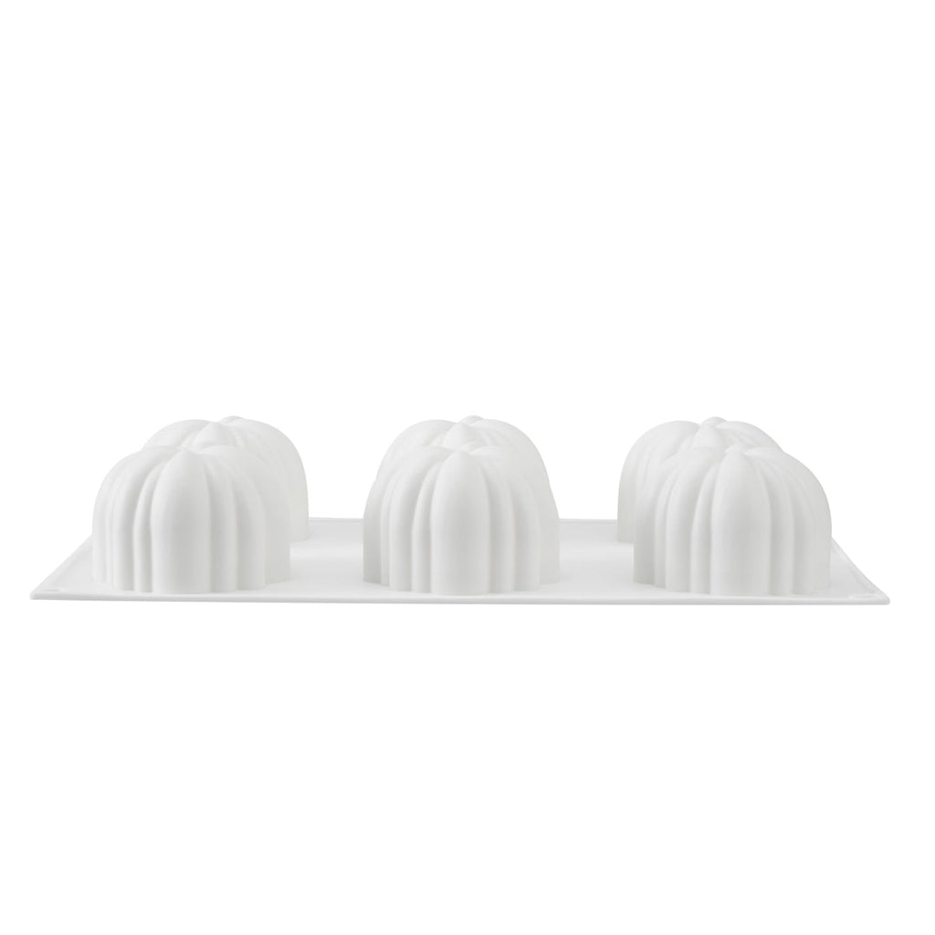 Pastry Tek Silicone Pumpkin Baking Mold - 6-Compartment - 10 count box