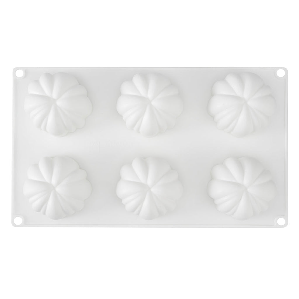 Pastry Tek Silicone Pumpkin Baking Mold - 6-Compartment - 10 count box
