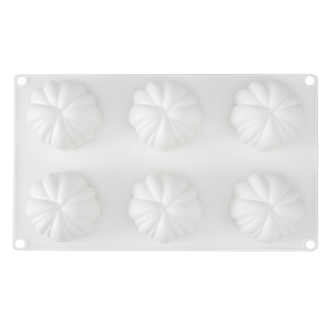 Pastry Tek Silicone Pumpkin Baking Mold - 6-Compartment - 10 count box