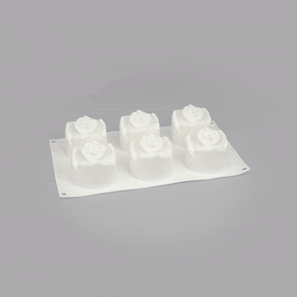 Pastry Tek Silicone Rose Baking Mold - 6-Compartment - 1 count box