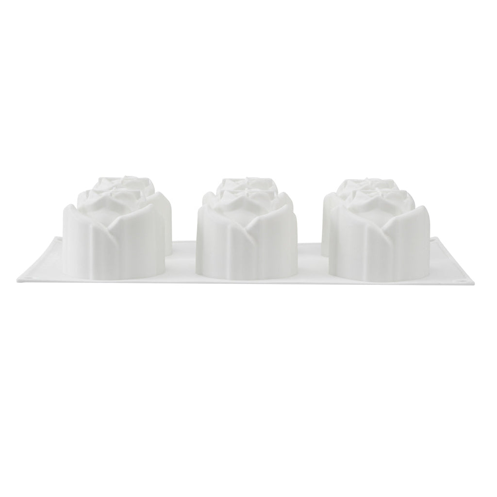 Pastry Tek Silicone Rose Baking Mold - 6-Compartment - 1 count box