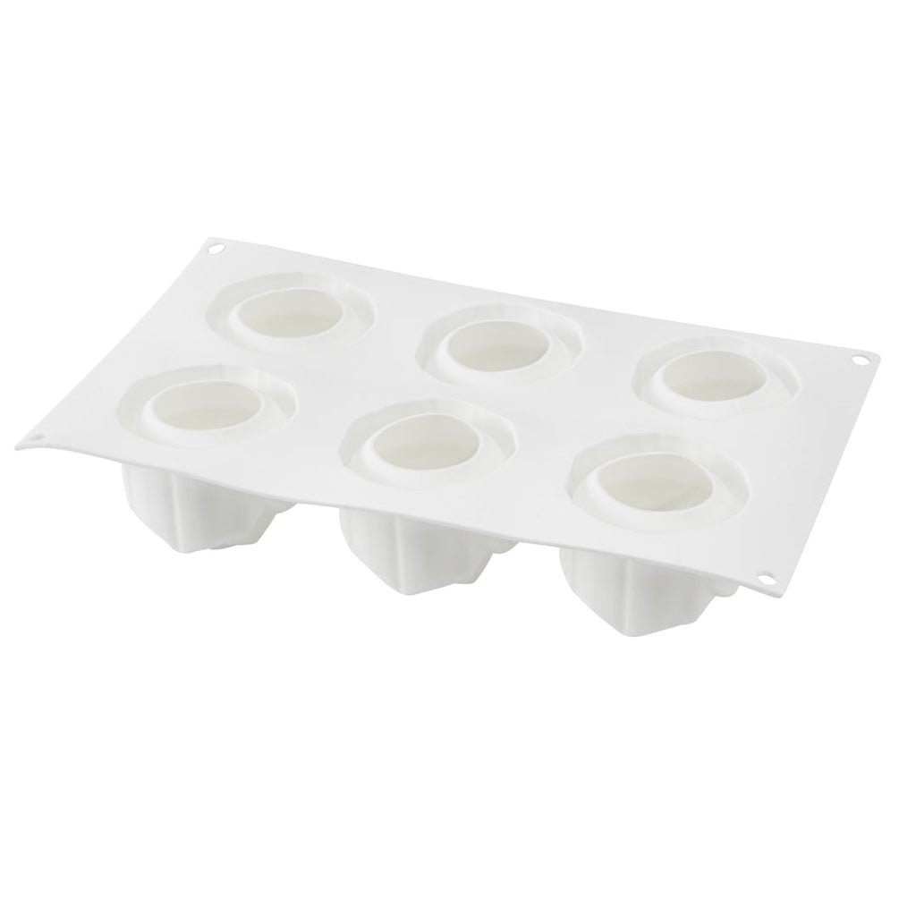 Pastry Tek Silicone Rose Baking Mold - 6-Compartment - 10 count box