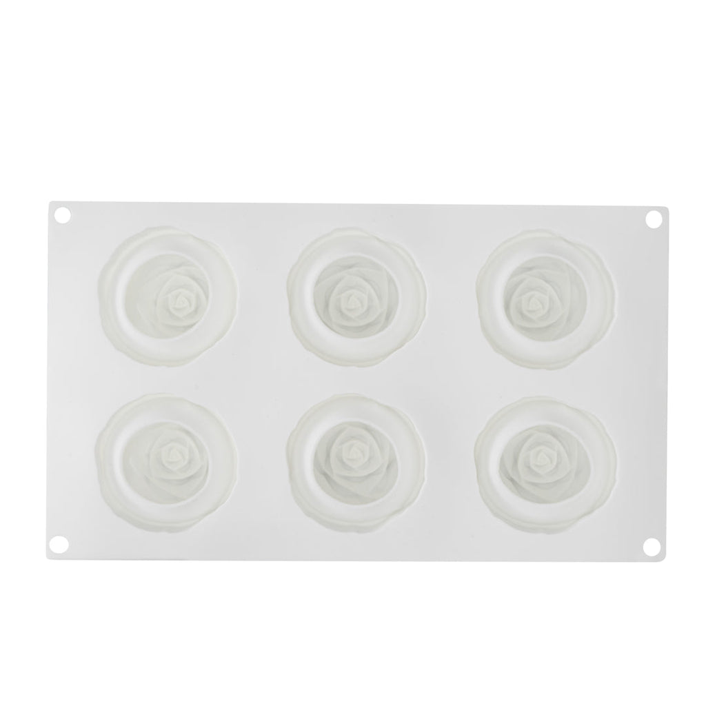 Pastry Tek Silicone Rose Baking Mold - 6-Compartment - 10 count box