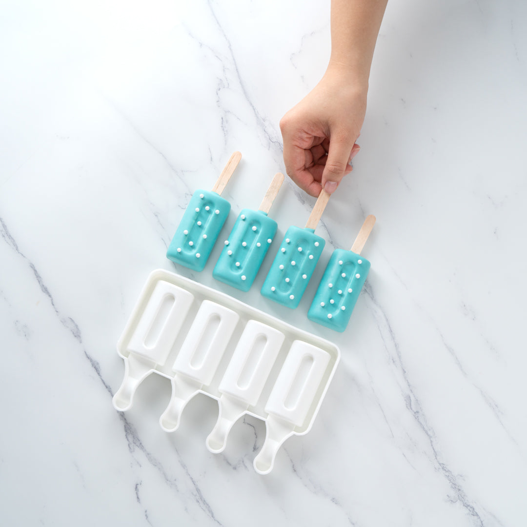 Pastry Tek Silicone Cylinder Popsicle Mold - 4-Compartment - 1 count box