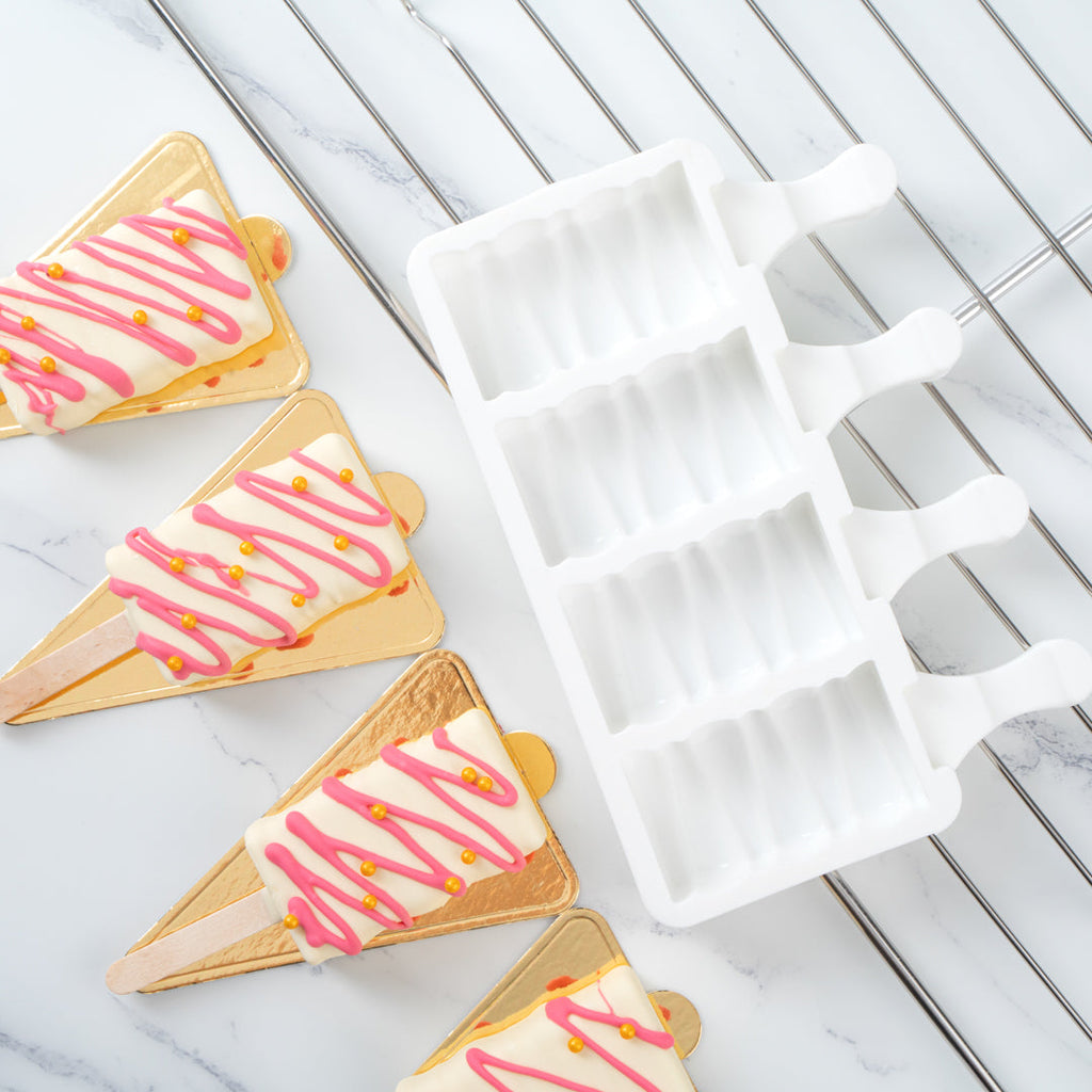 Pastry Tek Silicone Rectangle Popsicle Mold - 4-Compartment - 1 count box