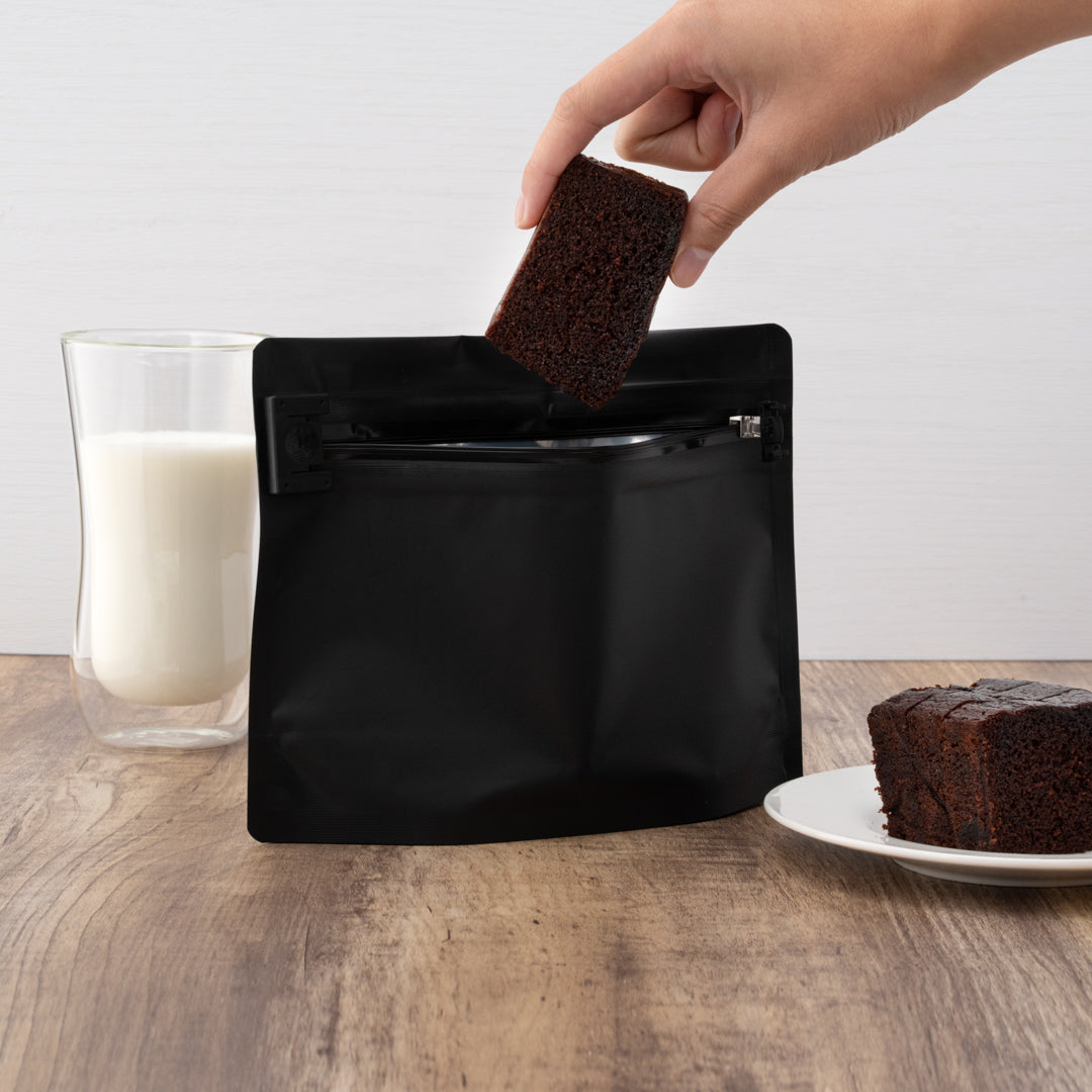 High Level Black Plastic Locking Pouch - Child-Resistant - 8" x 2 1/4" x 6" - 100 count box