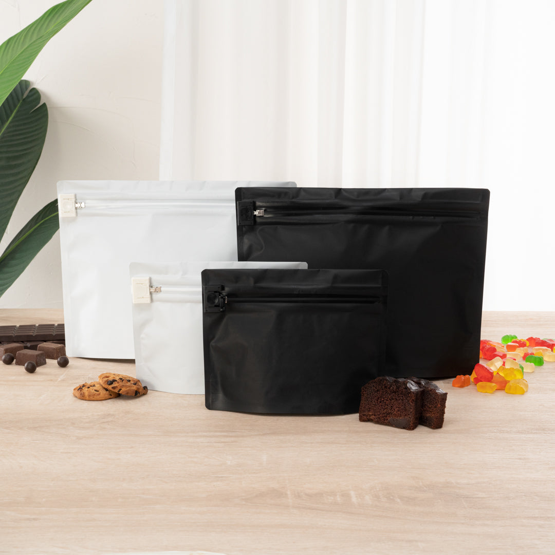 High Level Black Plastic Locking Pouch - Child-Resistant - 8" x 2 1/4" x 6" - 100 count box