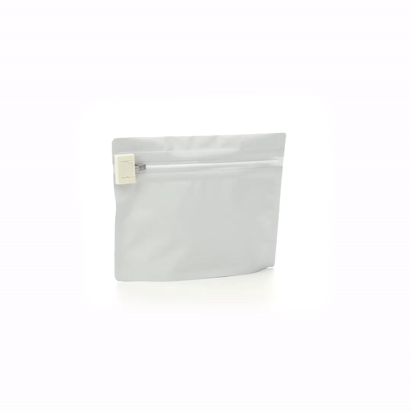 High Level White Plastic Locking Pouch - Child-Resistant - 8" x 2 1/4" x 6" - 100 count box