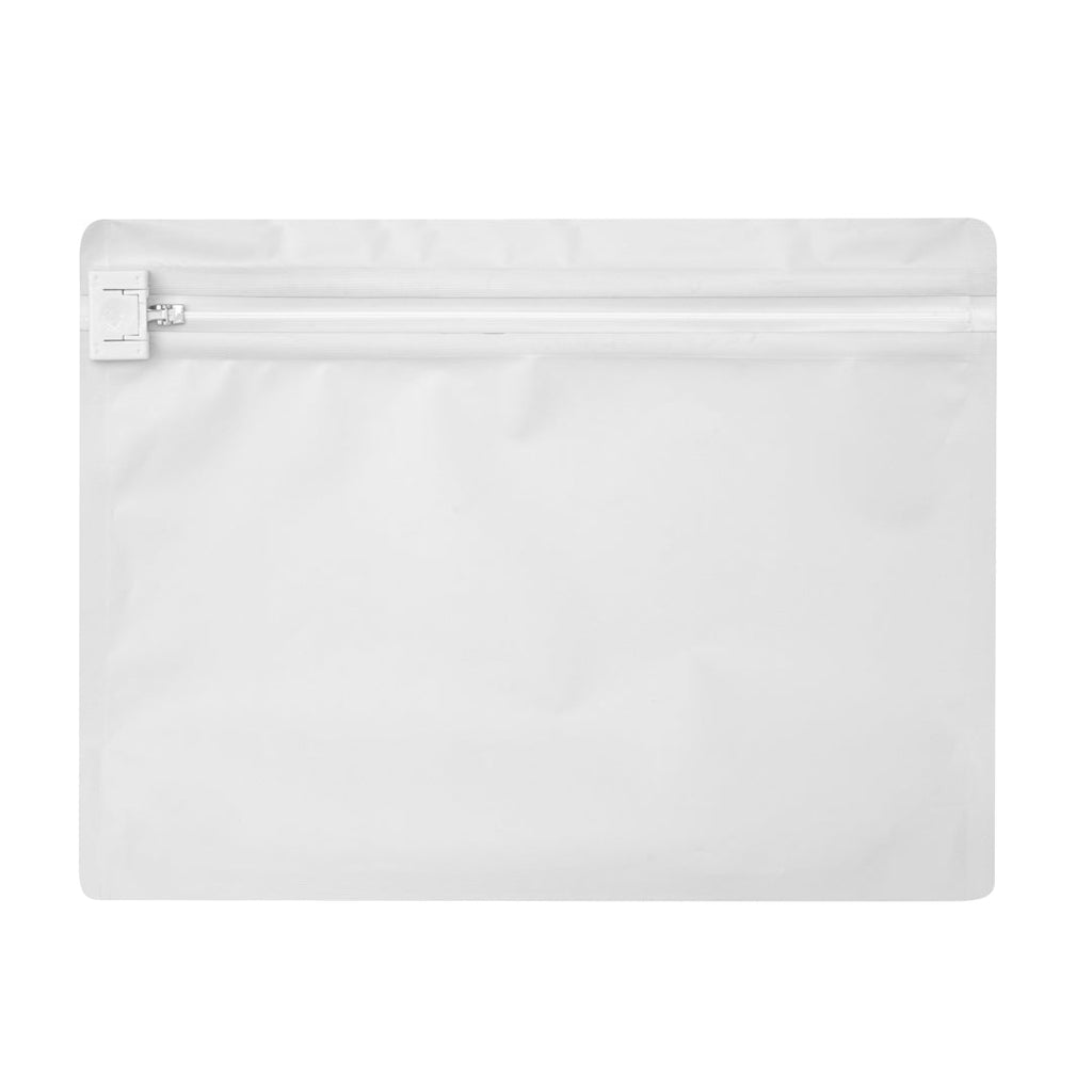 High Level White Plastic Locking Pouch - Child-Resistant - 12 1/4" x 4" x 9" - 100 count box