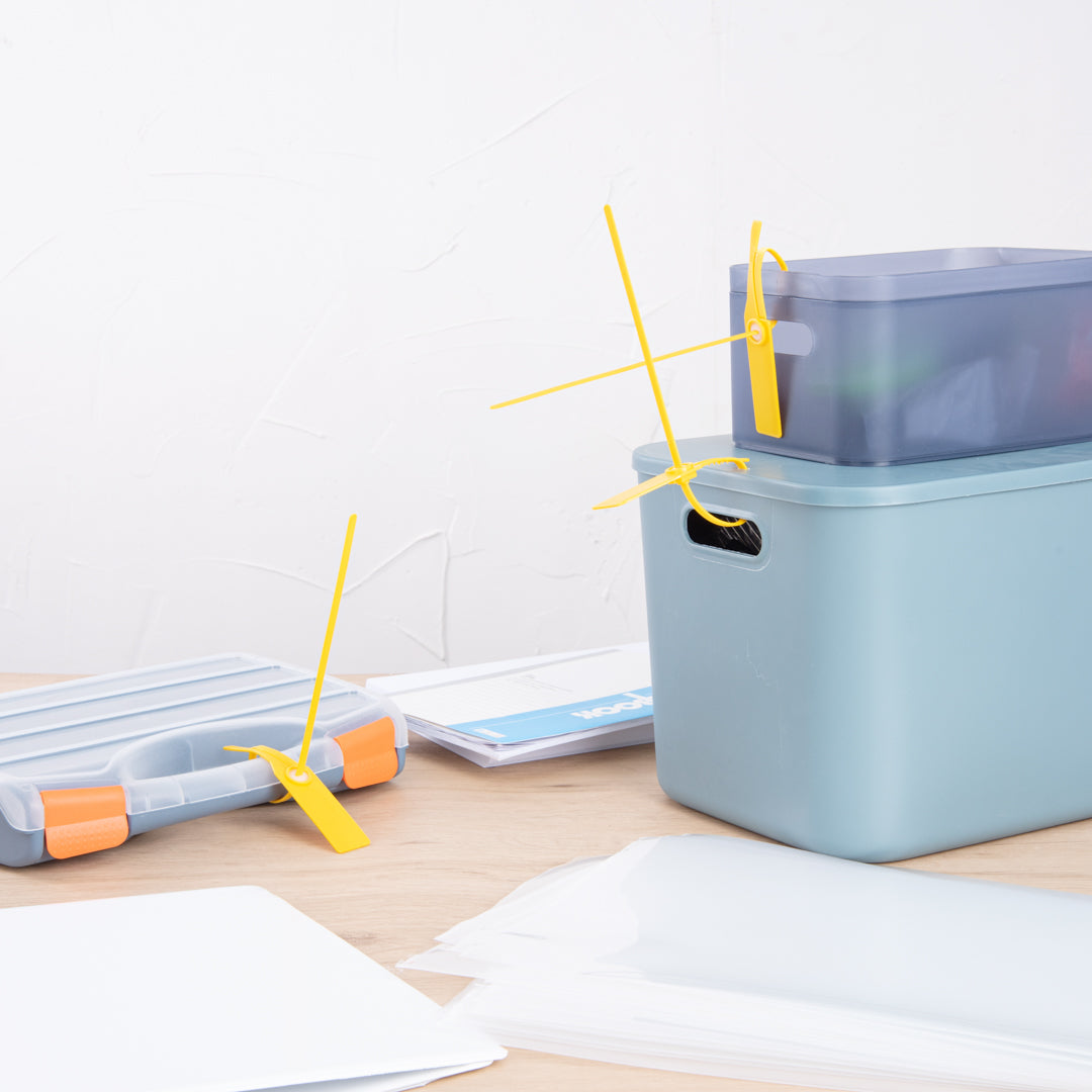 Serve Secure Yellow Security Seal / Zip Tie - Tamper-Evident, Self-Locking - 15 3/4" - 100 count box