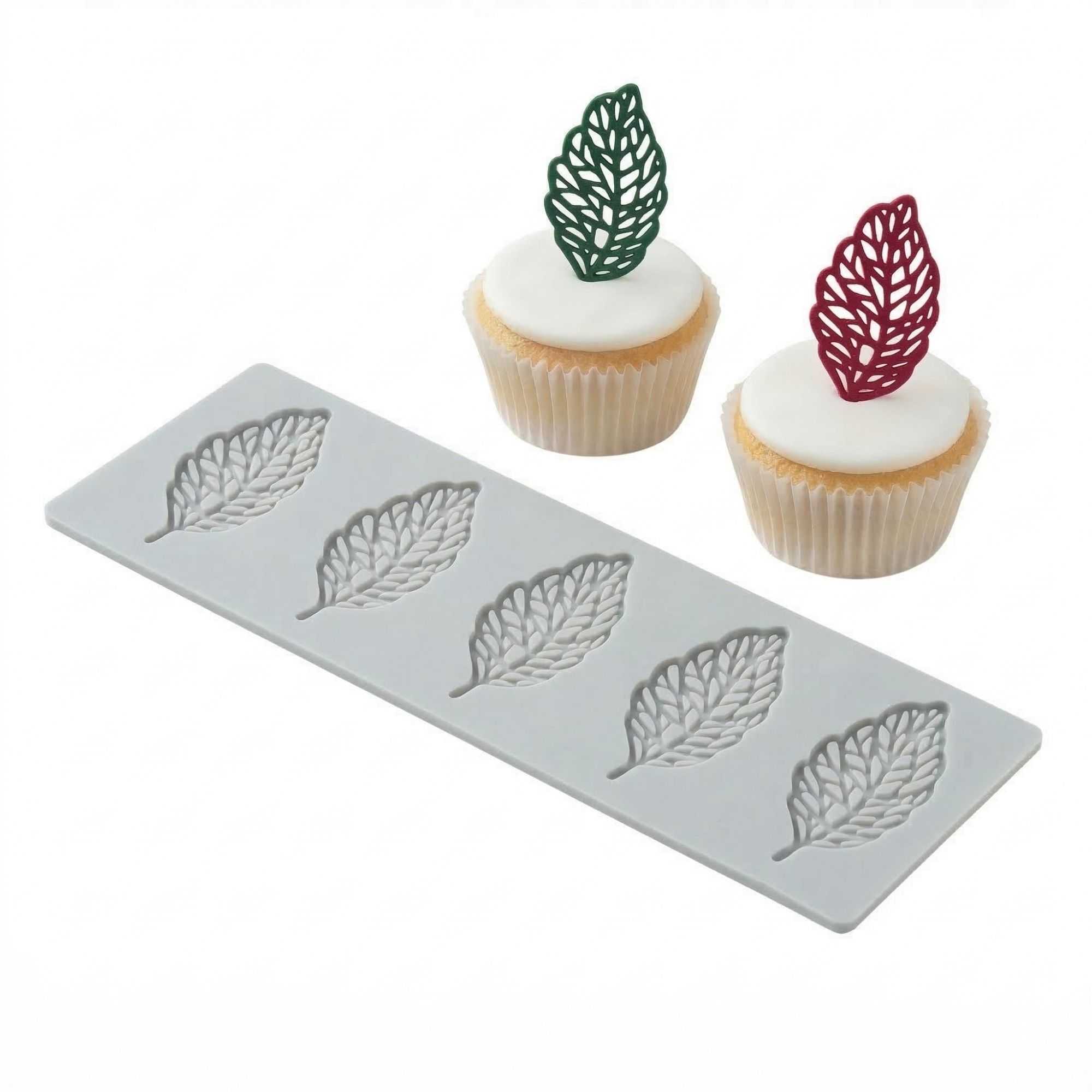 Pastry Tek Gray Silicone Spring Leaf Fondant Impression Mat - 1 count box