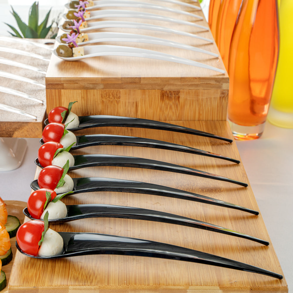 Chef 101 Black Plastic Deco Party Spoon - 8" - 500 count box